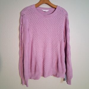 Time And Tru Lavender Textured Sweater Large